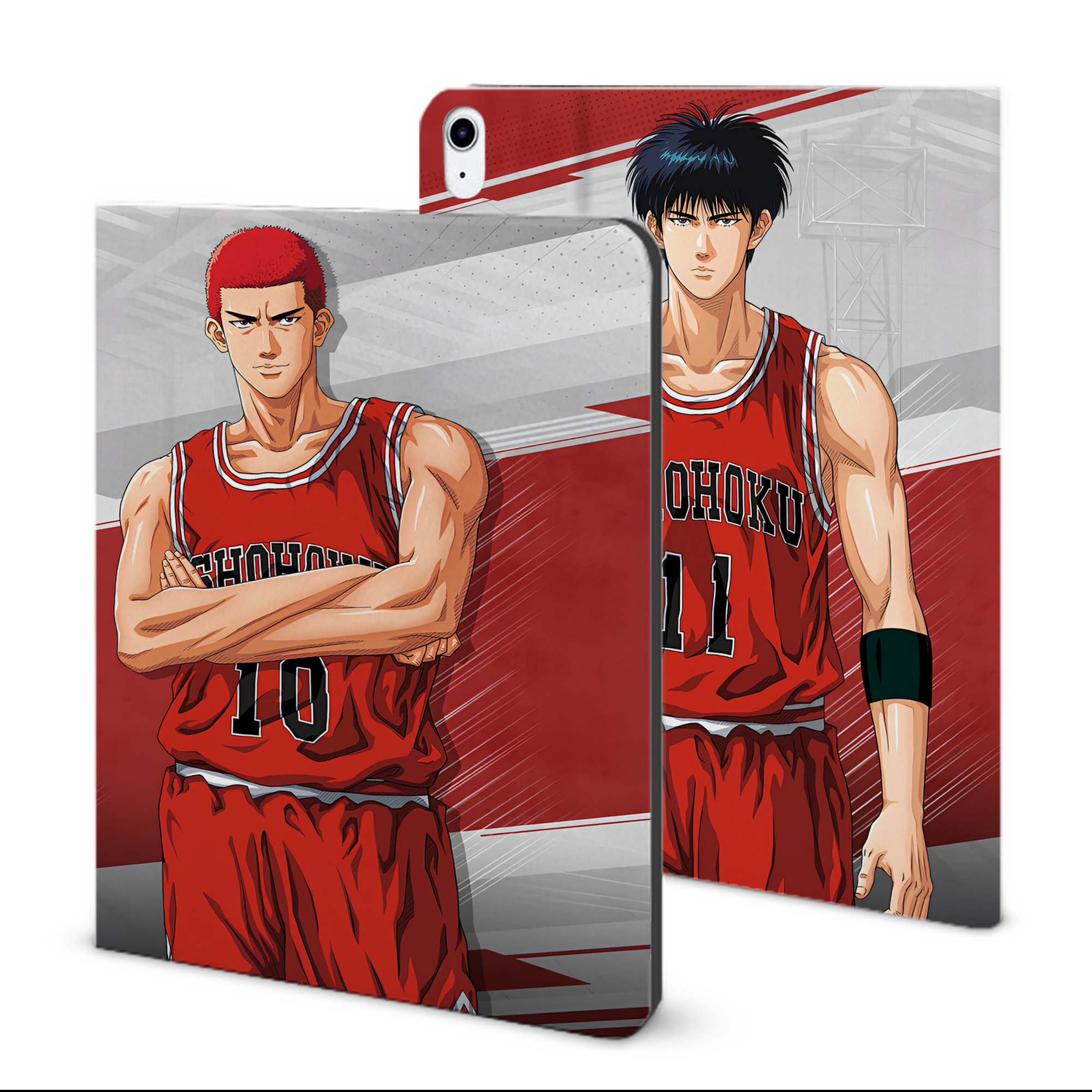 （画像用） SLAM DUNK／スラムダンク IPad ケース ブック型 PUレザー TPU 耐衝撃 軽量 薄型 ペン収納なし 全面保護 IPad 各モデル対応